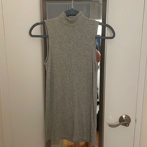 Ribbed cotton mock neck tank top